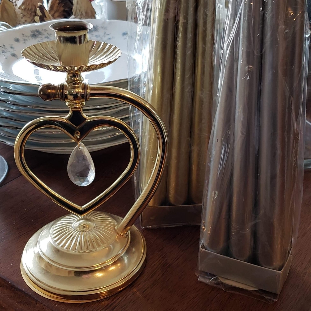 Homco Heart candle holder (two-way)